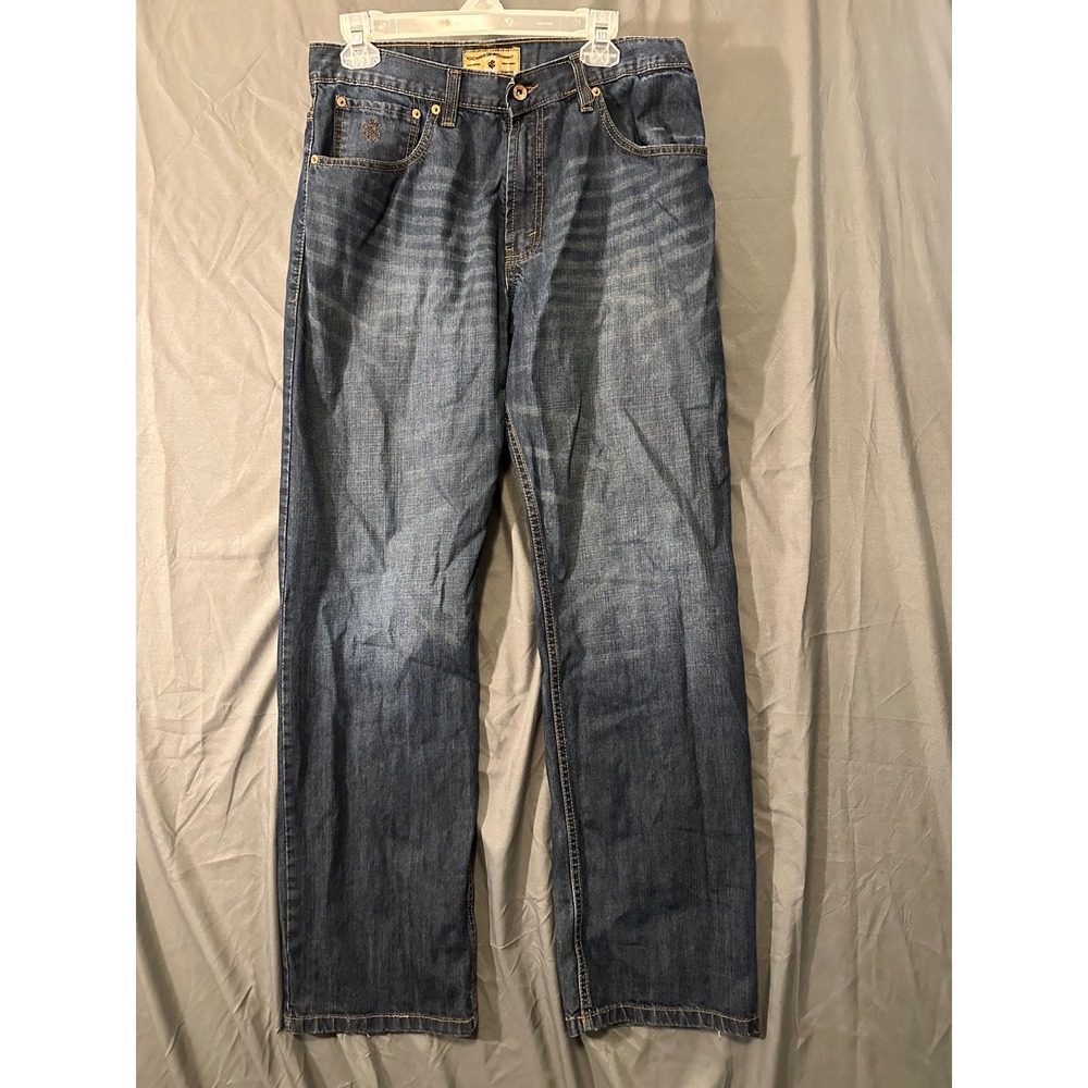 Rocawear Denim Y2K Vintage Mens Straight Leg Jeans Dark Wash Blue 32x32